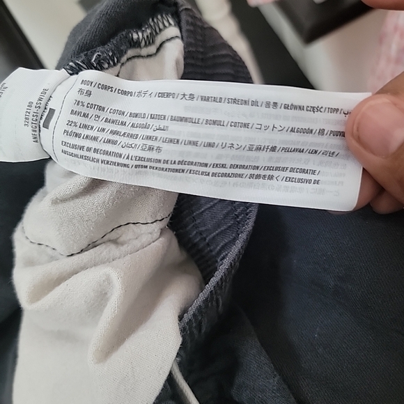 Hollister Shorts Mens Large Gray  Linen/Cotton Blend Jogger 7" Pockets Comfort - Picture 5 of 5